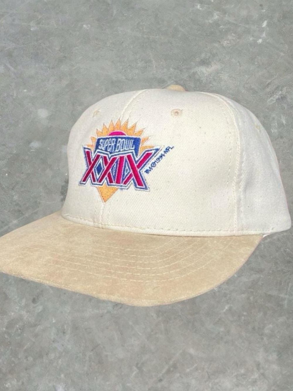 Vintage 1995 Sports Specialties Super Bowl XXIX Leather Strap Suede Brim NFL Hat